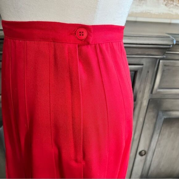 Vintage Red Pleated Maxi Skirt 1990s size 14 - Picture 3 of 4